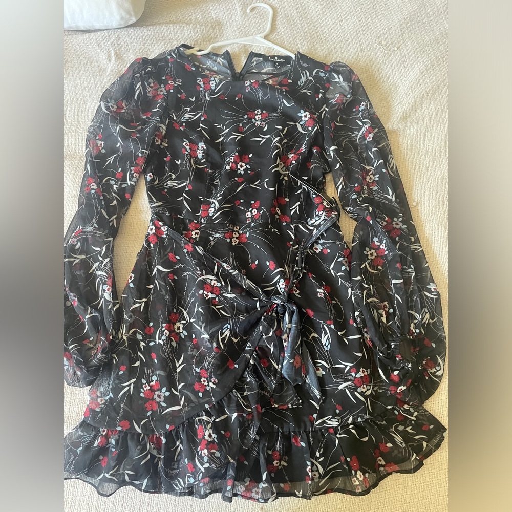 Lulus dark floral print dress new with tag size S
